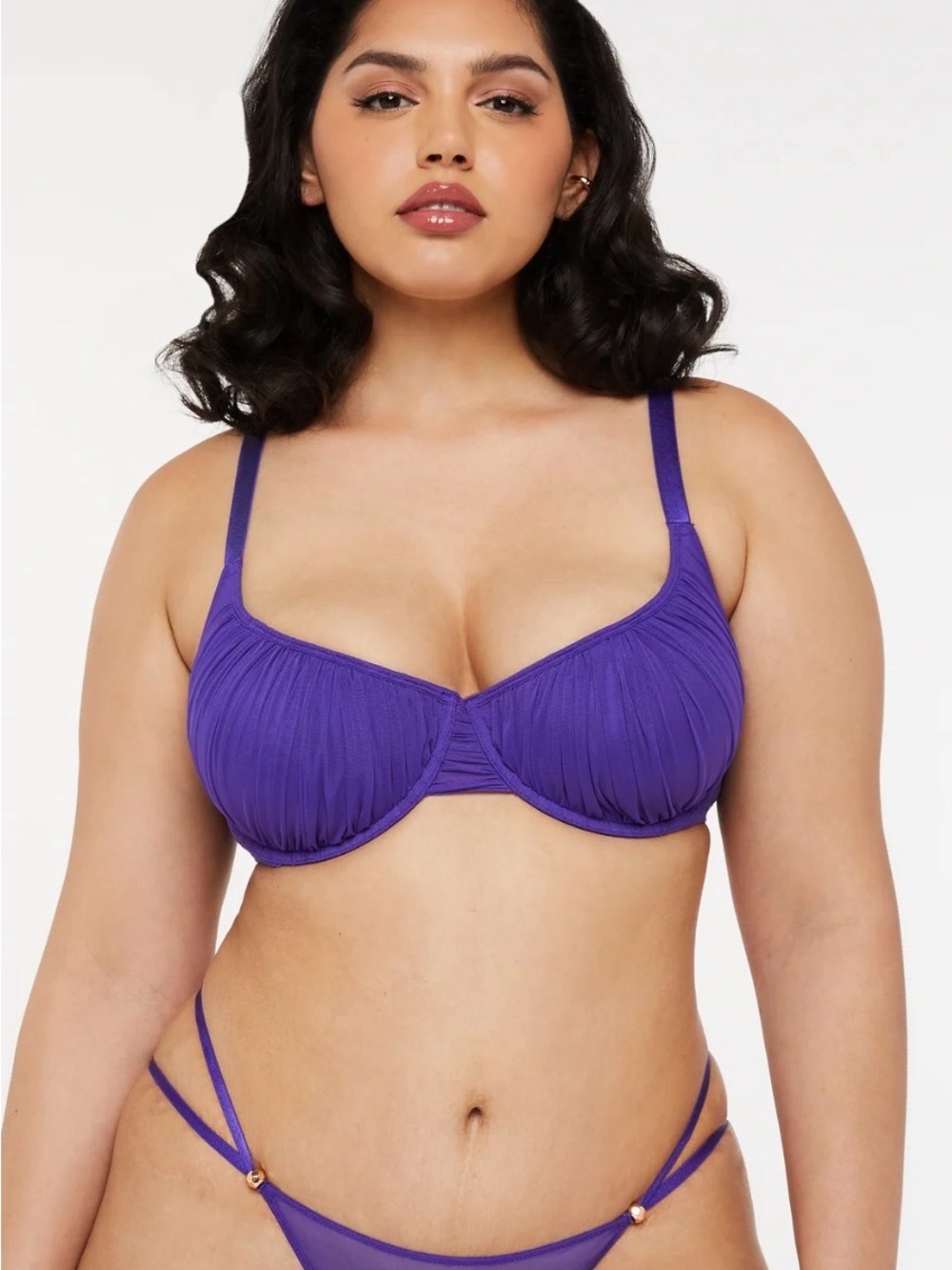 124. Sexy Savage X Fenty Purple Underwire Pleated Bra